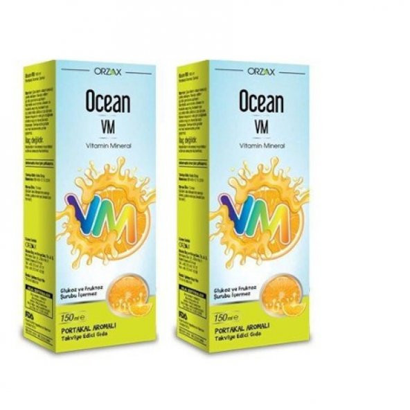 Ocean VM Vitamin + Mineral Portakal Aromalı 150 ml 2 Adet Skt 01-2020