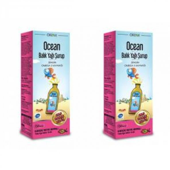 Ocean Balık Yağı Şurubu Omega 3 Karışık Aromalı 150 ml 2 Adet Skt 12-2019