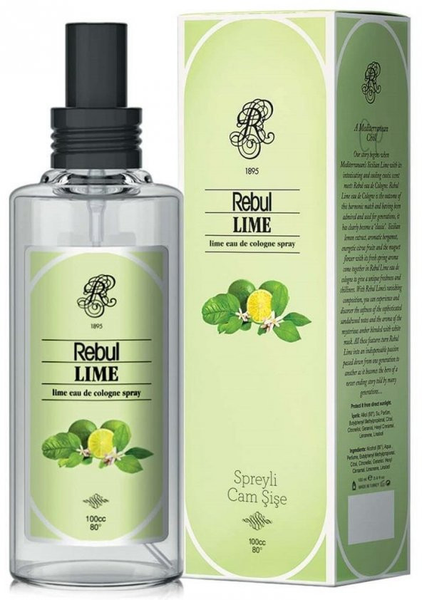 Rebul Lıme Limon Kolonya Cam Sprey 100 Ml