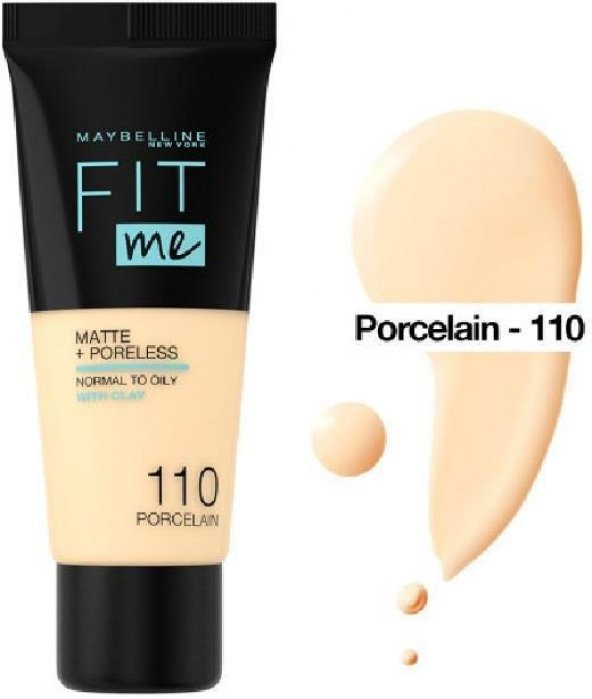 Maybellıne Fıt Me Matte Poreless Fondöten 110 Porcelaın