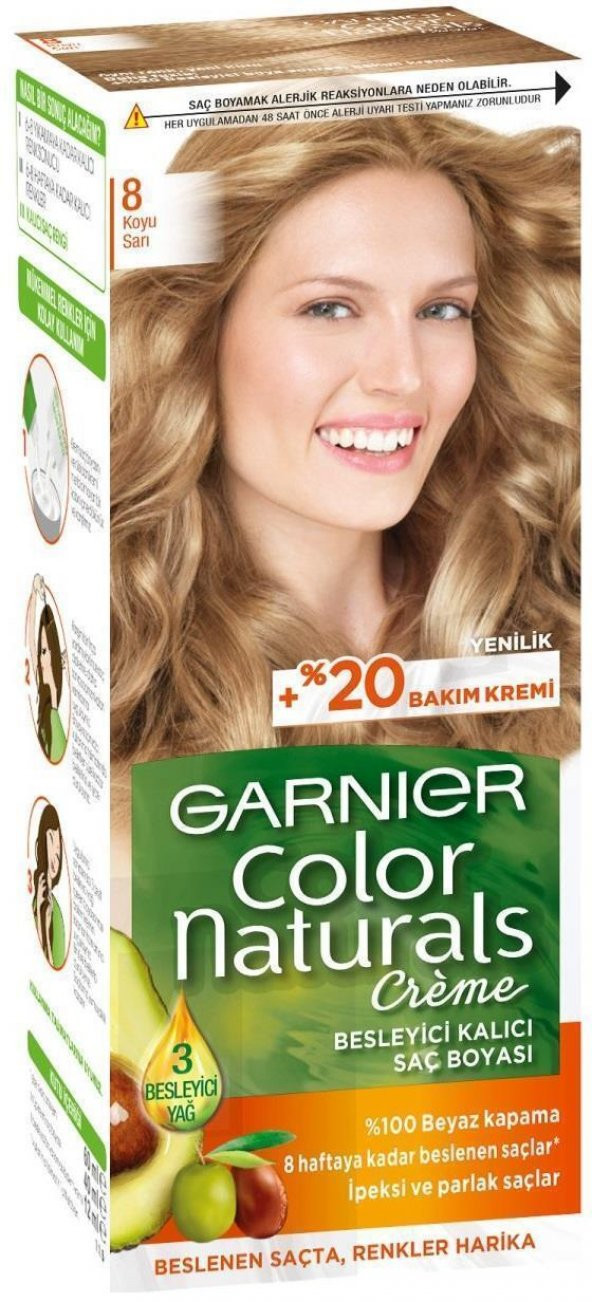 Garnıer Color Naturals Saç Boyası 8 Koyu Sarı