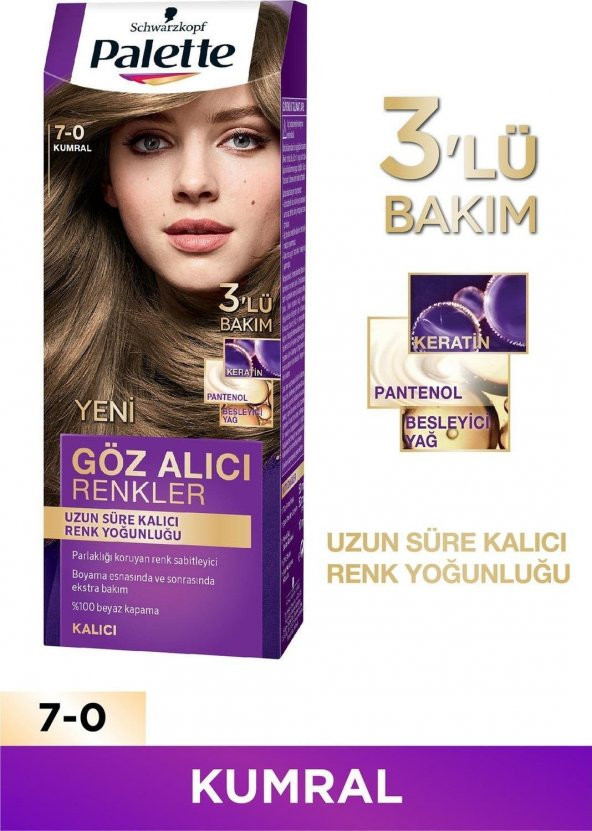 Palette Göz Alıcı Renkler Saç Boyası 7-0 Kumral