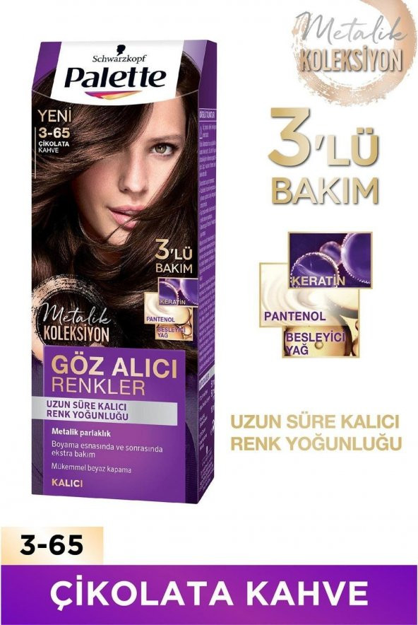 Palette Göz Alıcı Renkler Saç Boyası 3-65 Çikolata Kahve