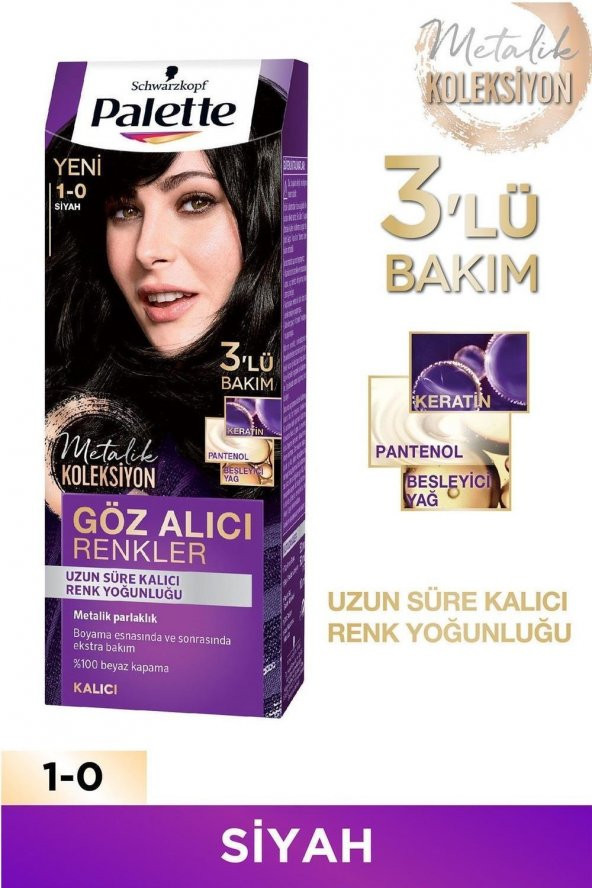 Palette Göz Alıcı Renkler Saç Boyası 1-0 Siyah