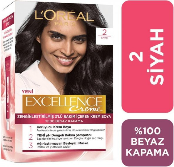 Loreal Excellence Creme Saç Boyası 2 Siyah - 2