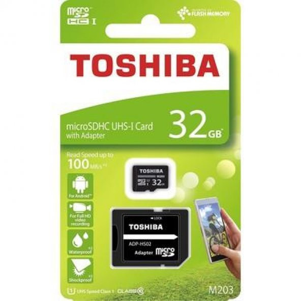 Toshiba 32GB Micro SD Hafıza Kartı C10 U1 100MB/s THN-M203K0320EA