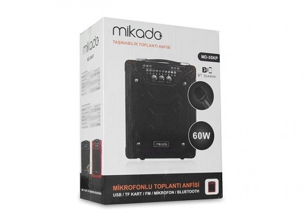 Mikado MD-55KP 60W Usb + FM Destekli Bluetooth Kablosuz Mikrofonlu Öğretmen/ Toplantı Anfisi