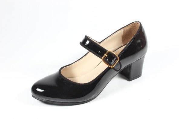 Ella 255-29 Siyah Rugan Bayan Topuklu Ayakkabı