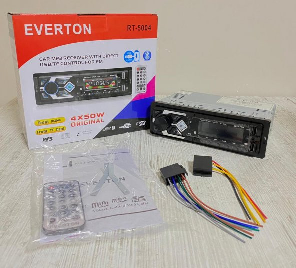 Everton RT-5004 Bluetooth Usb, Sd, Fm , Aux, Usb şarj girişli Oto Teyp