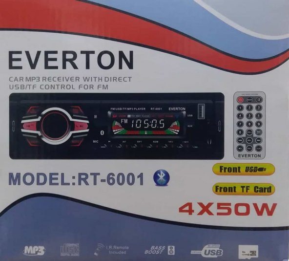 Everton RT-6001 Bluetooth Usb, Sd, Fm , Aux Oto Teyp