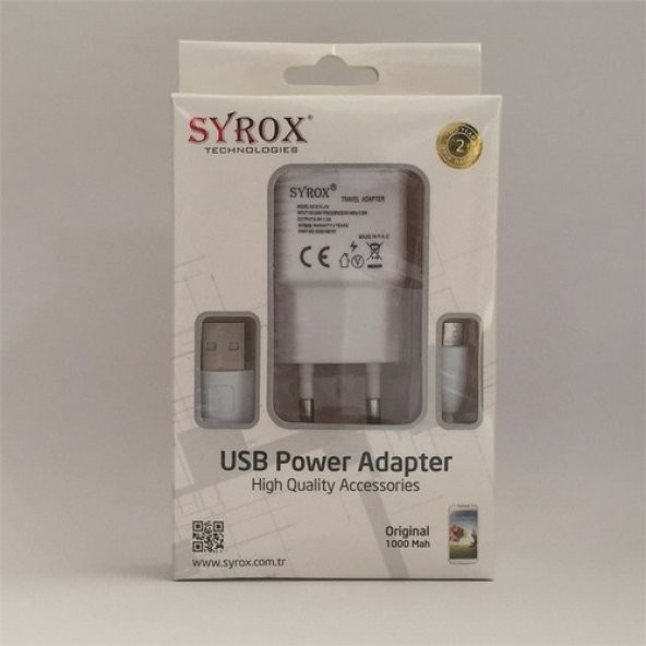 Syrox Mikro USB Şarj Cihazı 1A J14