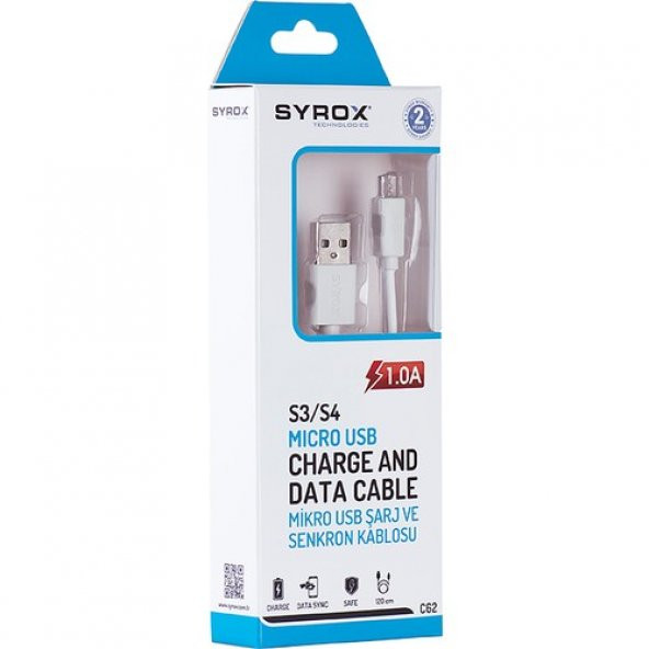 Syrox 1 MaH Micro Usb Data kablosu SYX-C62