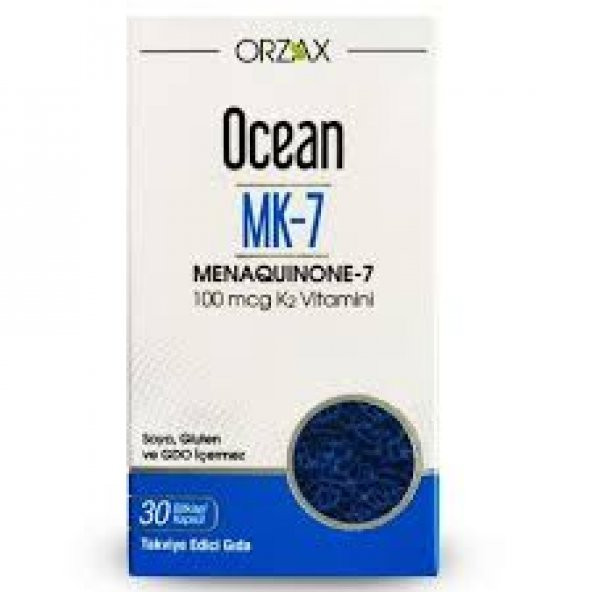 Orzax Ocean MK-7 Menaquinone-7 100 mcg K2 Vitamini 30 Kapsül Skt 11-2020