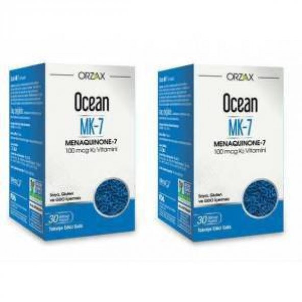Orzax Ocean MK-7 Menaquinone-7 100 mcg K2 Vitamini 30 Kapsül Skt 11-2020
