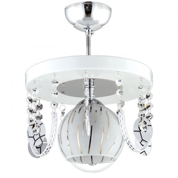 Trendylight Küpeli Beyaz Renkli Tekli Avize