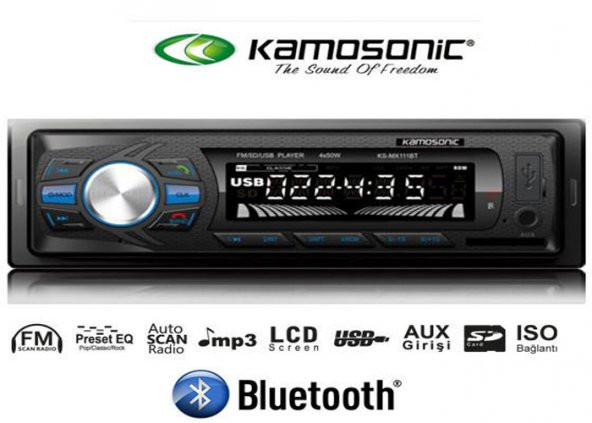 KAMOSONİC KS-MX114BT SD/USB/FM/BLUETOOH/OTO TEYP