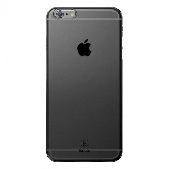 Baseus Apple iPhone 6/6S Plus Açık Siyah Silikon Kılıf + Ekran Koruyucu
