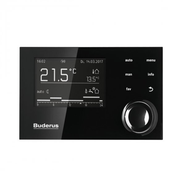 Buderus RC310 Kablolu Modülasyonlu ve Programlanabilir Oda Termostatı (Siyah) - 2