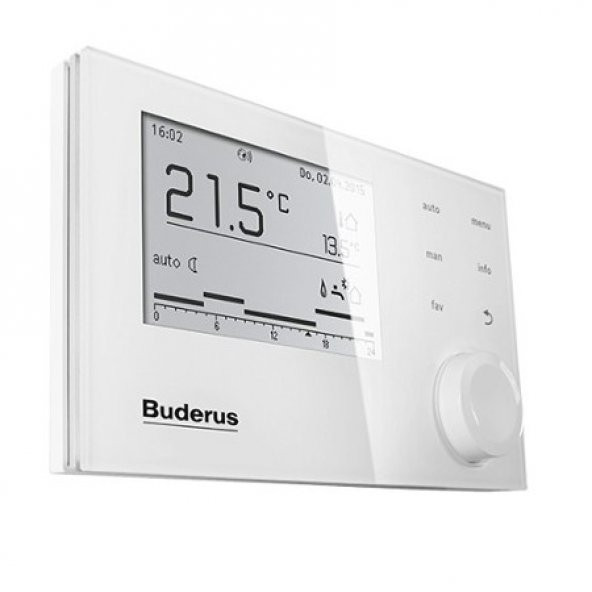 Buderus RC310 Kablolu Modülasyonlu ve Programlanabilir Oda Termostatı (Beyaz)