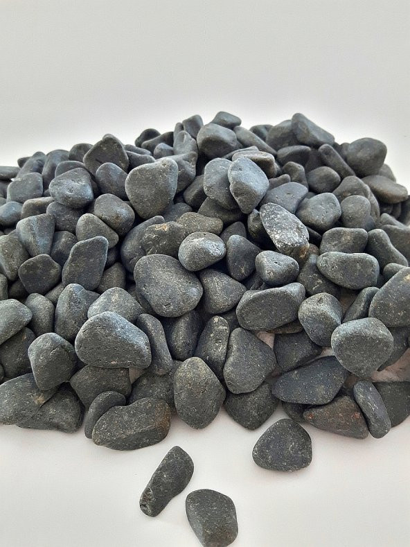 Siyah doğal taş, çakıl  taşı, dekoratif taş, akvaryum, teraryum, dekor taşı, 2 kg 10-20 mm - 4