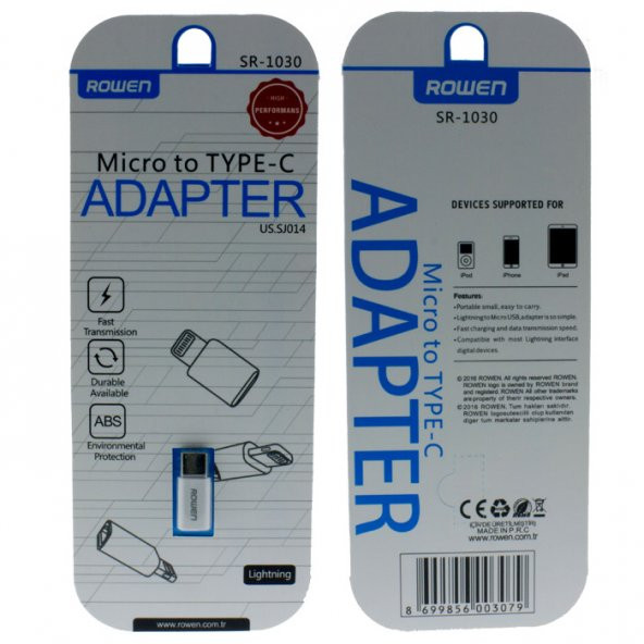 ZTE Nubia Z11 mini S şarj Çevirici Adaptör Micro usb To Type C Typec