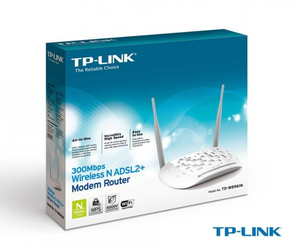 TP-LINK TD-W8961N 300Mbps 4 Port Kablosuz-Ethernet