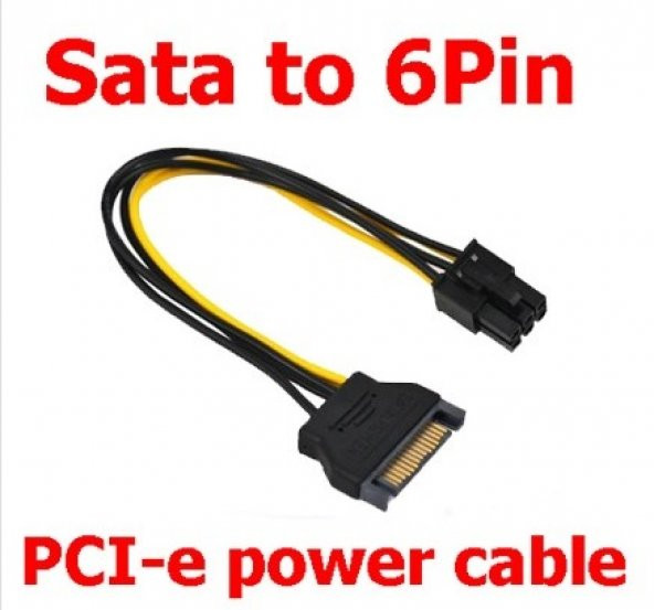Sata to 6 Pin PCI-Express Ekran Kartı Power Çeviri
