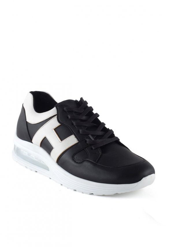 Cirim Siyah Beyaz Bağcıklı Unisex Spor Ayakkabı
