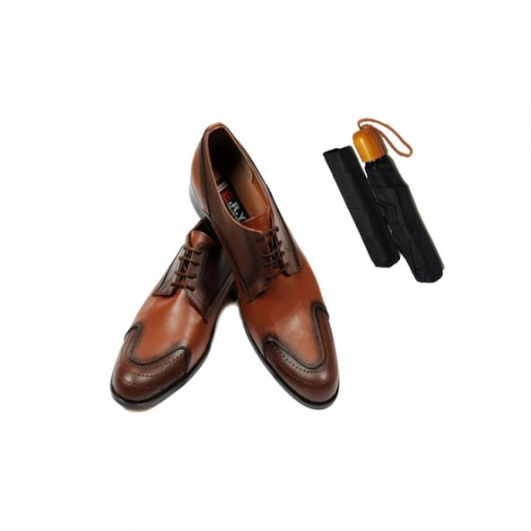Eray Kundura Klasik Siyah ve Taba Seçenekli Erkek Ayakkabısı+Şemsiye