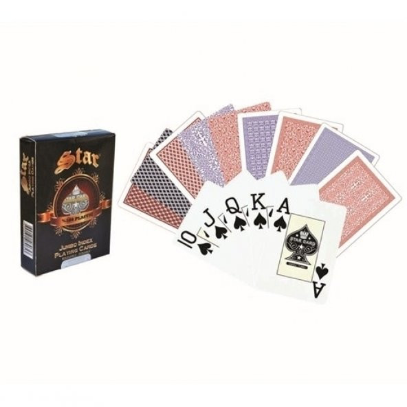 Star 100 Plastik Poker Oyun Kağıdı (Tek Deste)