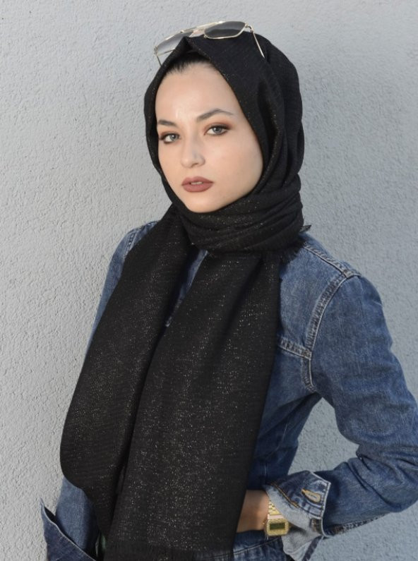 Samyeli Koton Şal Siyah