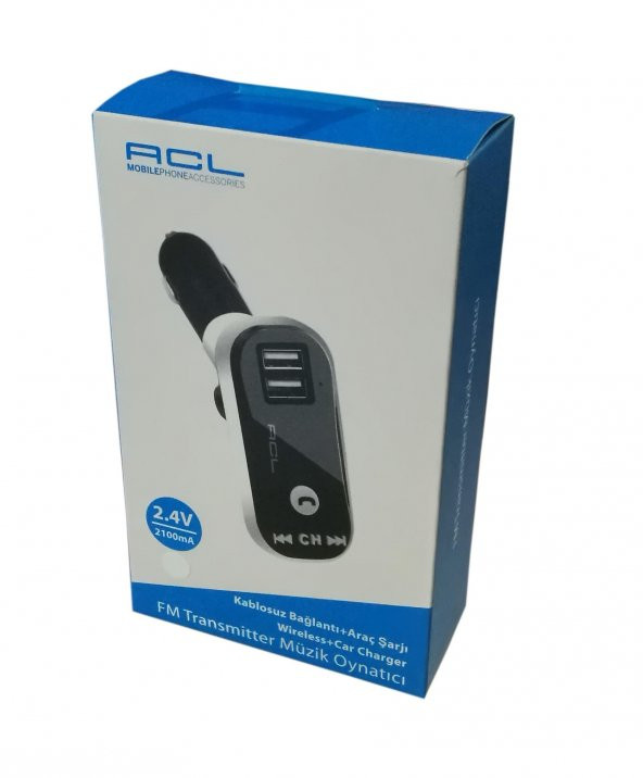 Bluetooth Araç Kiti Fm Transmitter Çift Usb + Kumanda + Aux Kablo