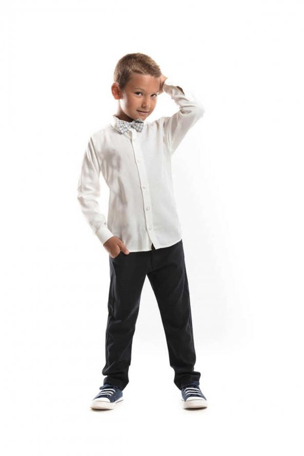Beyaz Gömlek Ve Pantolon Takım Erkek Çocuk Giyim