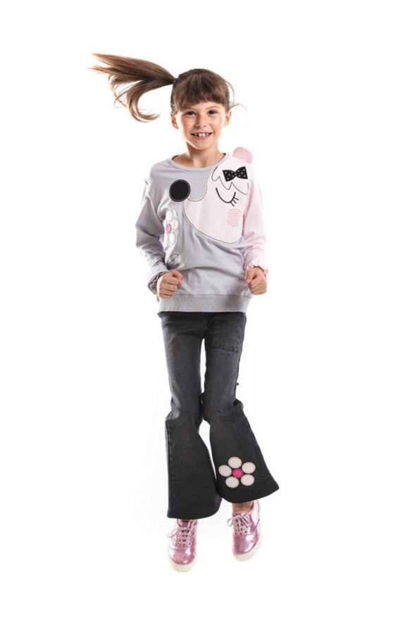 Pembiş İspanyol Jean Takım Kız Çocuk Giyim