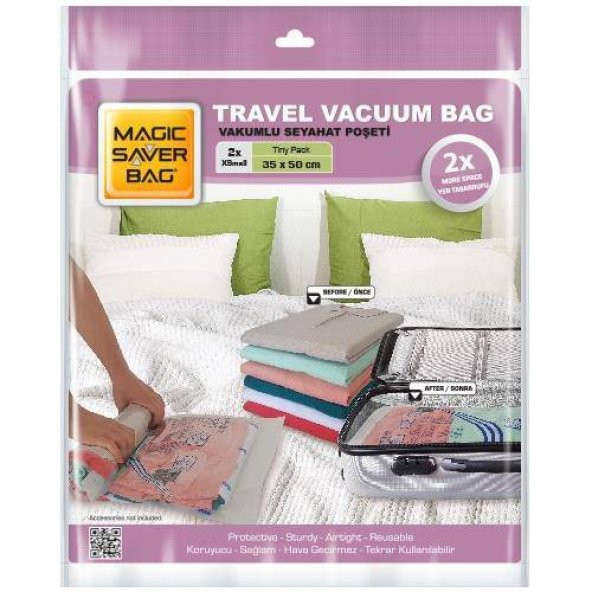Magic Saver Bag 2li Seyahat Vakumlu Poşet Seti (XS)