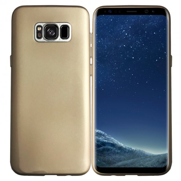 FitCase Samsung S8 Plus (G955) Metal Kamera Korumalı Silikon Arka Kapak Gold - 2