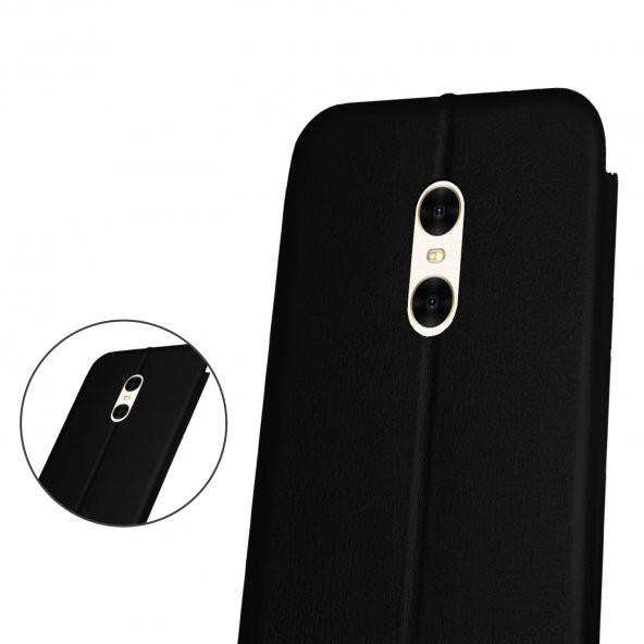 Xiaomi Redmi Pro Kılıf Shell Manyetik Kapaklı Kartlıklı Stantlı Siyah - 2