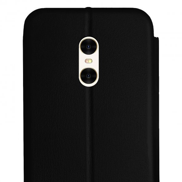 Xiaomi Redmi Pro Kılıf Shell Manyetik Kapaklı Kartlıklı Stantlı Siyah - 3