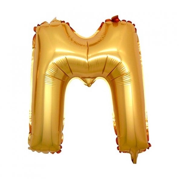 M Harf Altın Renk Folyo Balon (40 Cm)
