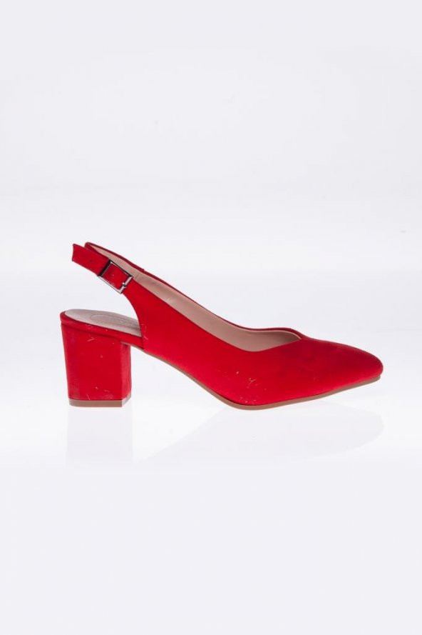 Camilla Kırmızı Süet Topuklu Ayakkabı