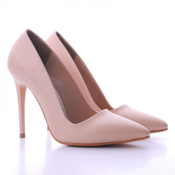 Aslı Kadın Topuklu Stiletto Ayakkabı-Cilt-Ten-113547-03