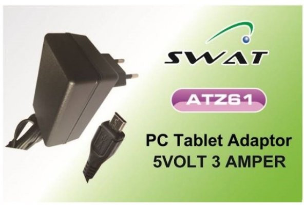 Swat 5V 3A Tablet PC Şarj Adaptörü Micro USB
