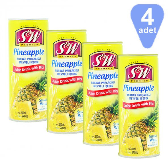 S&W Ananas Parçalı Meyve Suyu 4 ad x 240ml