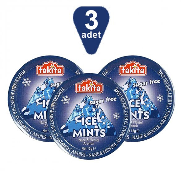 Takita Ice Mints Aromalı Tablet, 3 ad x 12 gr