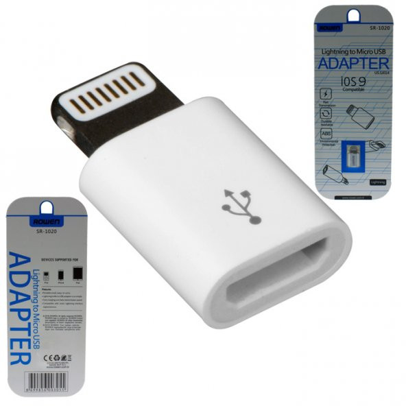 Apple iPhone 8 Plus Çevirici Micro Usb To Lightning Dönüştürücü 2.1 Amper Kablo Şarj