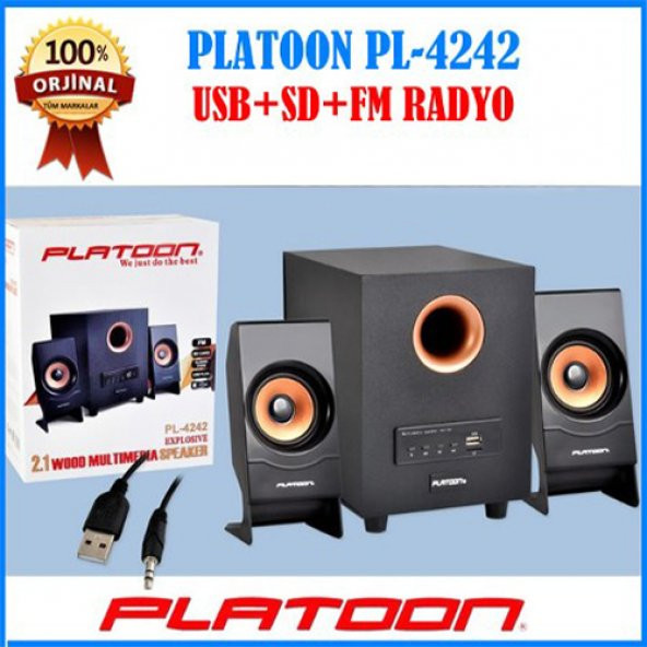 PLATOON PL-4242 USB GİRİŞLİ 2+1 SES SİSTEMİ
