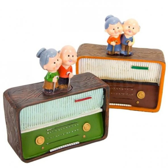 Nostaljik Radyo Tasarımlı Nine Dedeli Kumbara