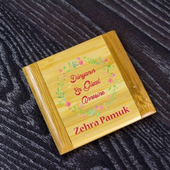 Anneler Günü İsme Özel Tepsili Kahve-Çay Fincanı ve Ayna Seti - 6