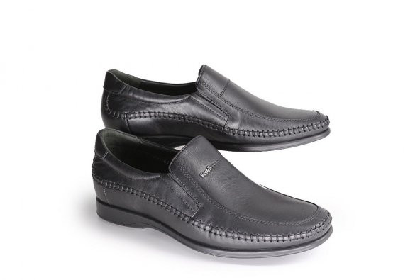 Forelli 10601-H Erkek Siyah Deri Comfort Ayakkabı - 4
