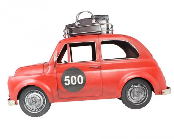 1950 Model 500 Eskitilmiş Metal Araba Kırmızı GT-066 qq